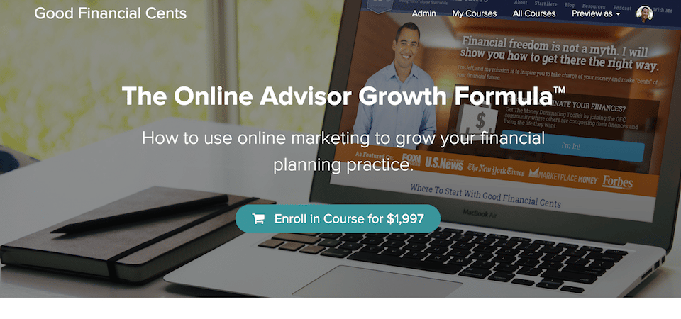 online advisor growth formula course landing page