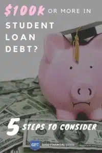 100000 in student loans debt