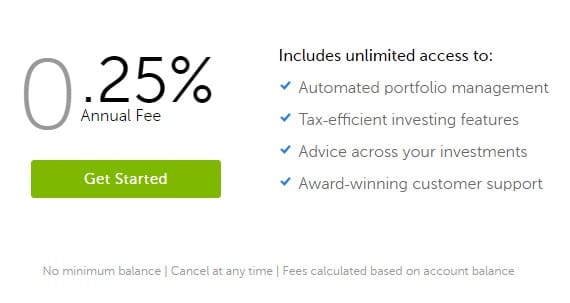 betterment pricing versus wealthfront