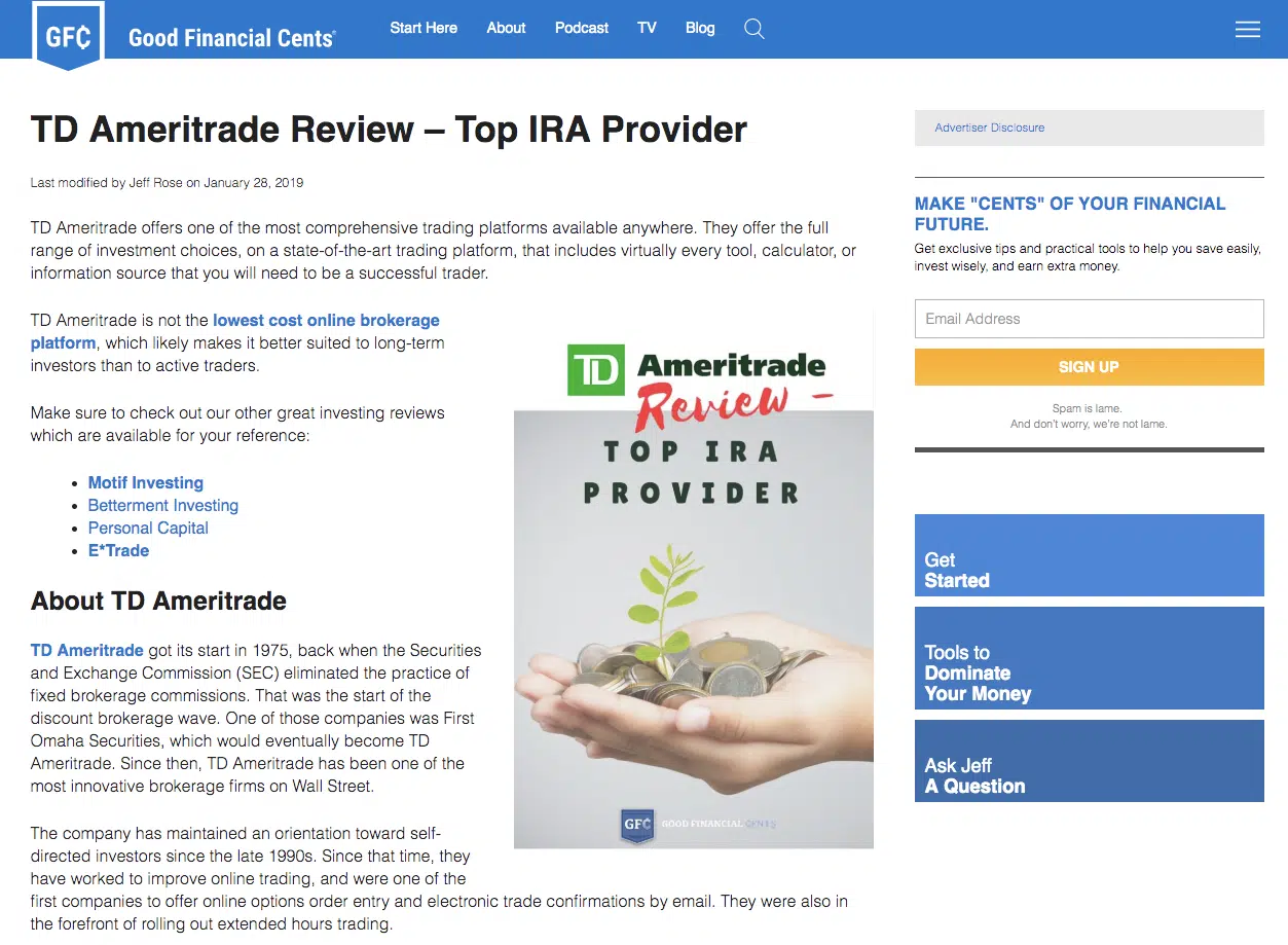 TD Ameritrade Review Screenshot