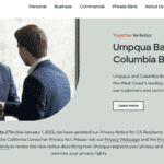 screenshot of Umpqua Bank website