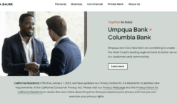 screenshot of Umpqua Bank website