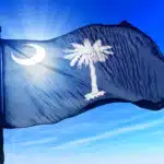 South Carolina (USA) flag waving on the wind