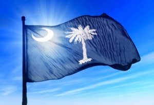 South Carolina (USA) flag waving on the wind