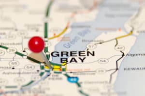 green bay city pin on the map