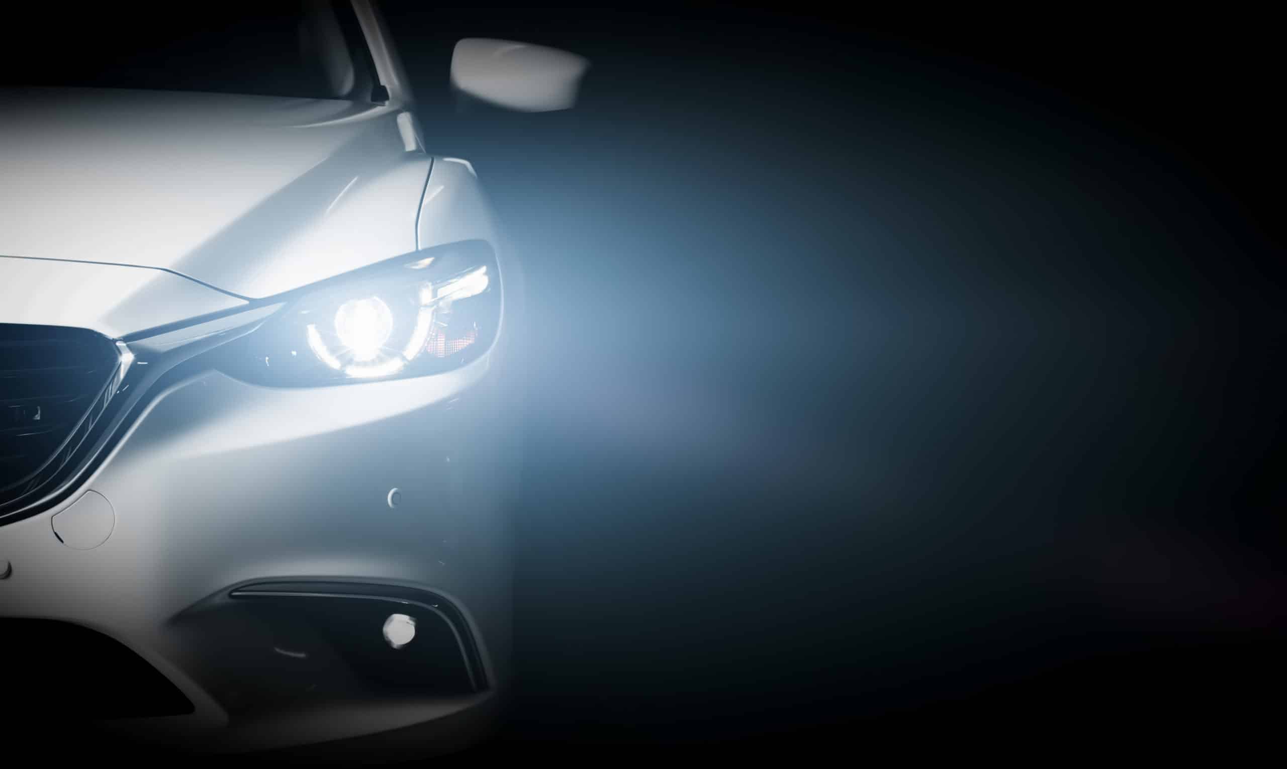 Modern luxury car close-up banner background. Concept of expensive, sports auto.