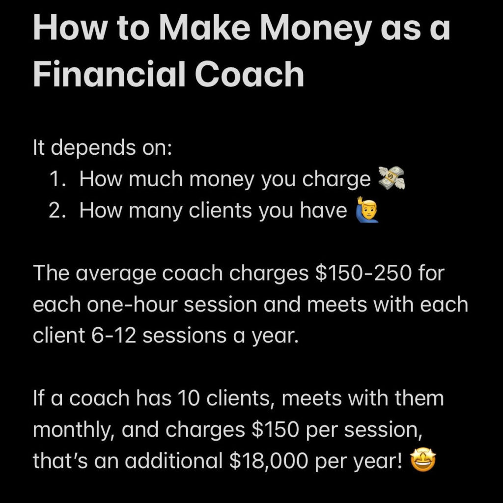 How to make money as a part-time financial coach.  