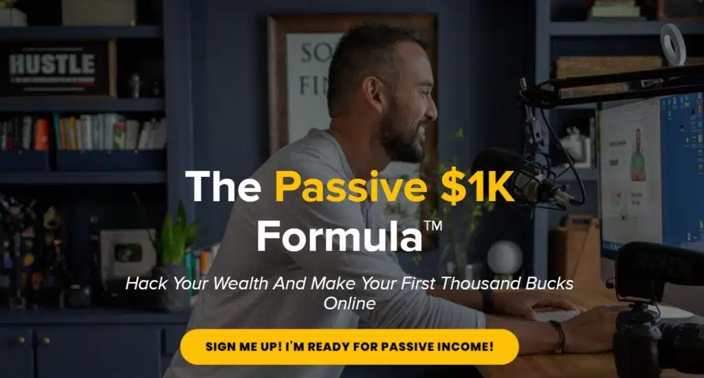 Screenshot of Passive 1k, a digital course (and digital asset) that can generate income passively