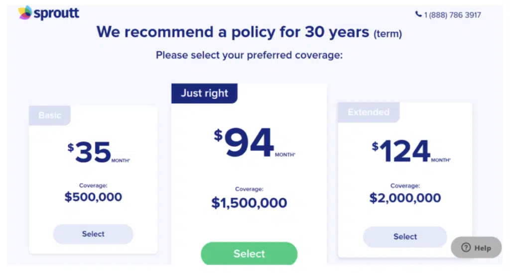 Sproutt Life Insurance Policy Recommendation