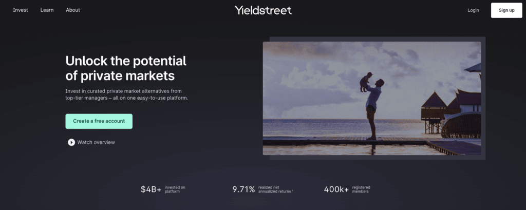 Yieldstreet Homepage