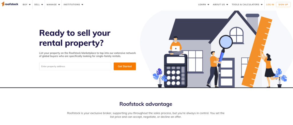 Roofstock website landing page
