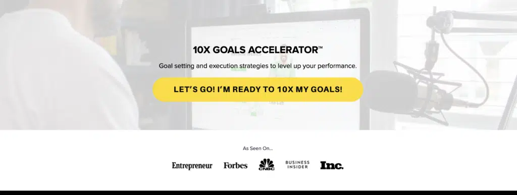 screenshot of 10x Goals Accelerator course