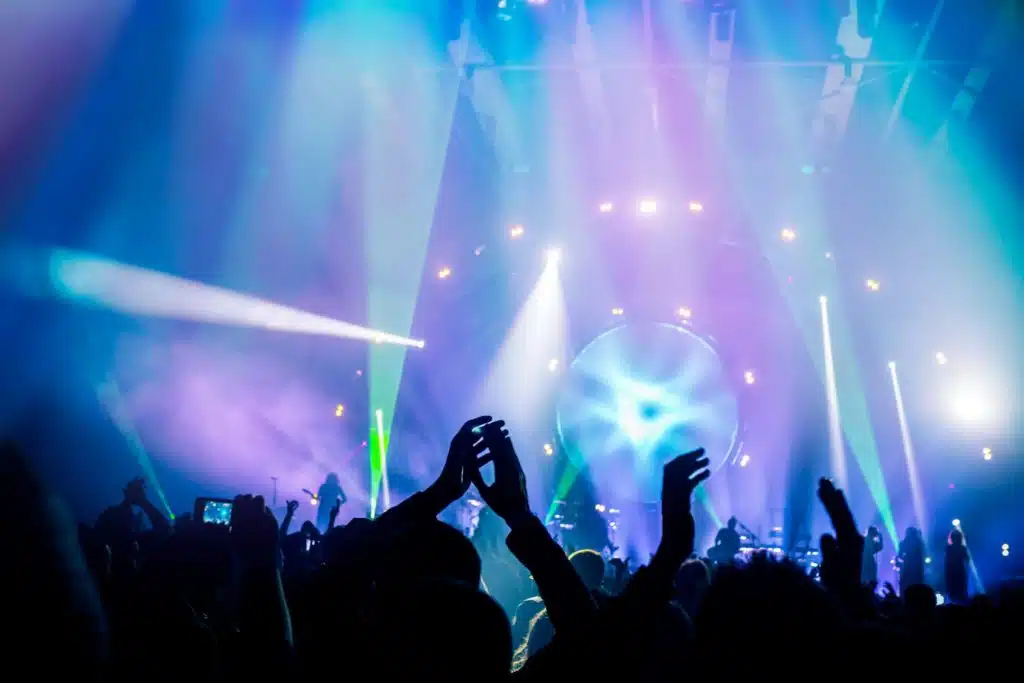 View from the audience at a rock concert