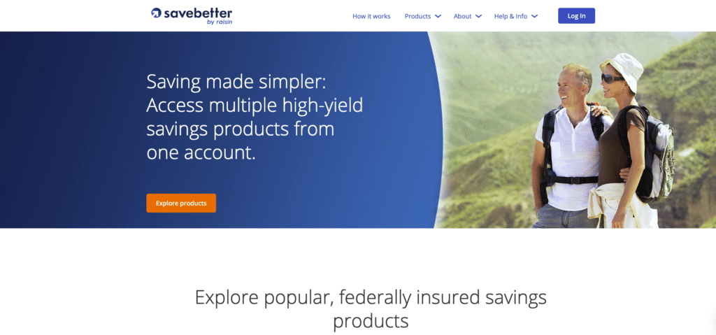 screenshot of the savebetter homepage