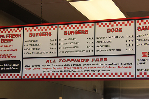 Five Guys Burger and fries Menus and Prices