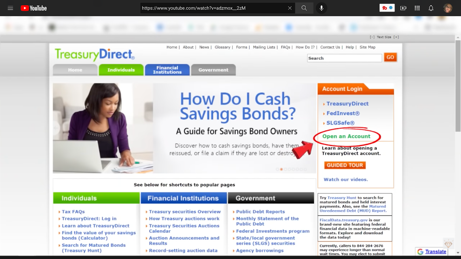 TreasuryDirect.gov website portal to buy i bonds