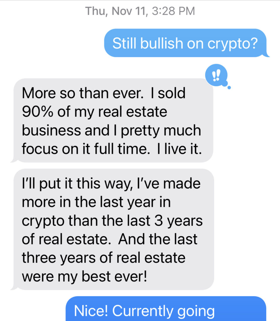 real estate investor goes all in on bitcoin and cryptocurrency.